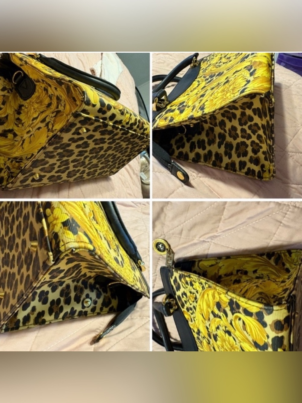 Gianni Versace Y2K Leopard & Baroque print “sunburst” satchel - collectors item - Picture 11 of 16